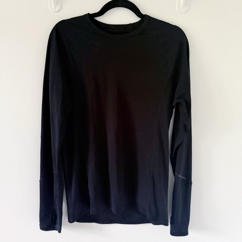 Kathmandu Polygiene Men Thermal Black Tee Shirt Long Sleeve US M Medium Polartec